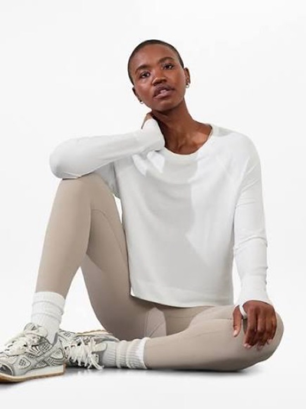Athleta Coaster Luxe Rib High Hip Sweatshirt | Size XL